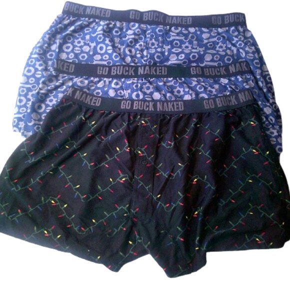 Men's Go Buck Naked  Underwear Boxer Briefs  3 Pack New w/o tags Size 2XL - Picture 1 of 8
